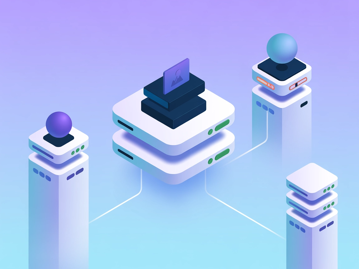 Minimalistisk illustrasjon av flere SSH-servertilkoblinger