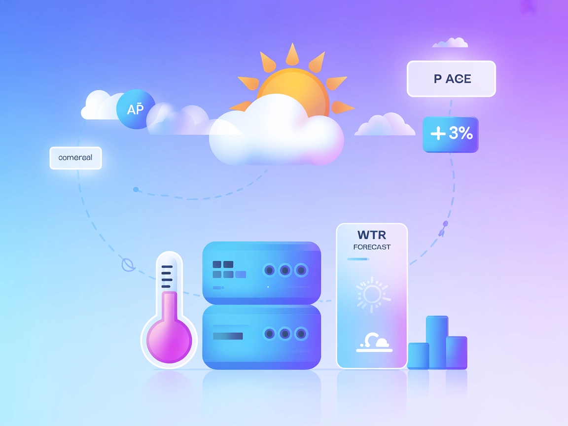 Minimalistisk illustration av väderserver och prognos