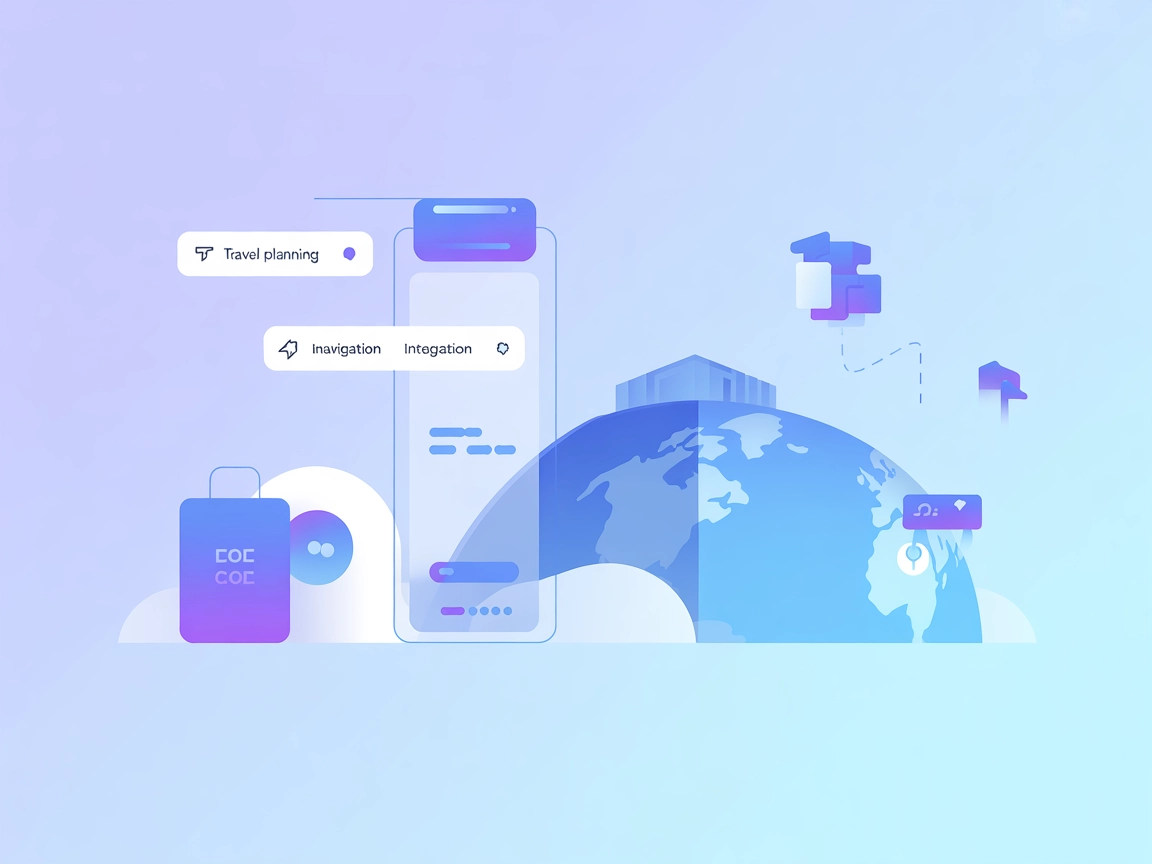 ミニマルな旅行プランナーとマップ統合のイラスト
