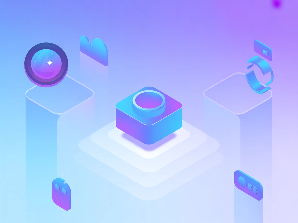 Container- og serverdeploymentsikoner i minimalistisk blå-lilla SaaS-stil