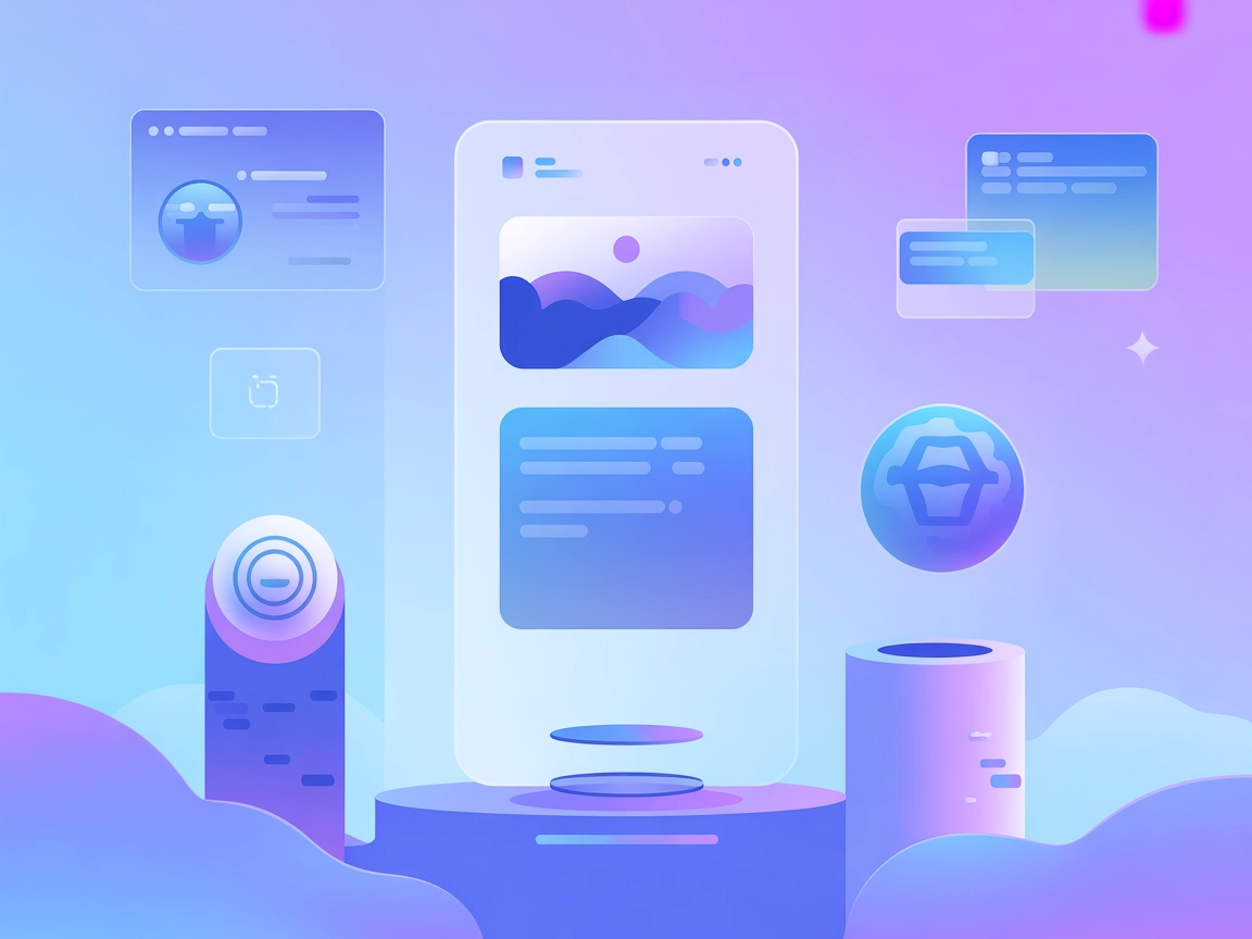 AI che analizza contenuti LinkedIn in una illustrazione SaaS minimalista