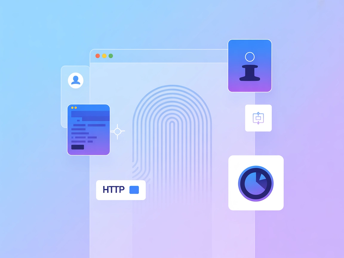 Minimalistisk illustration, der repræsenterer mcp-rquest-integration med browser-, dokument- og sikkerhedsobjekter
