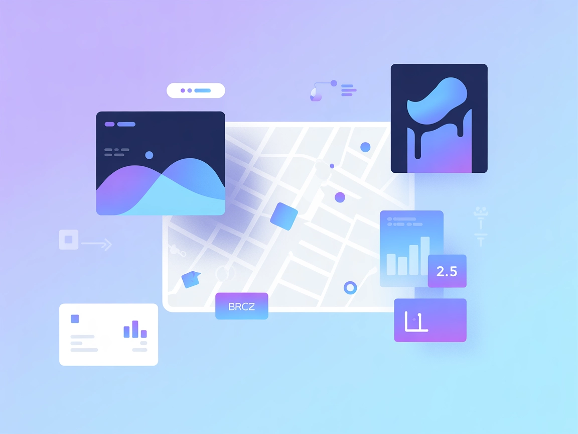 GIS、AI、コーディング、レイヤー管理を示すミニマルなベクター画像
