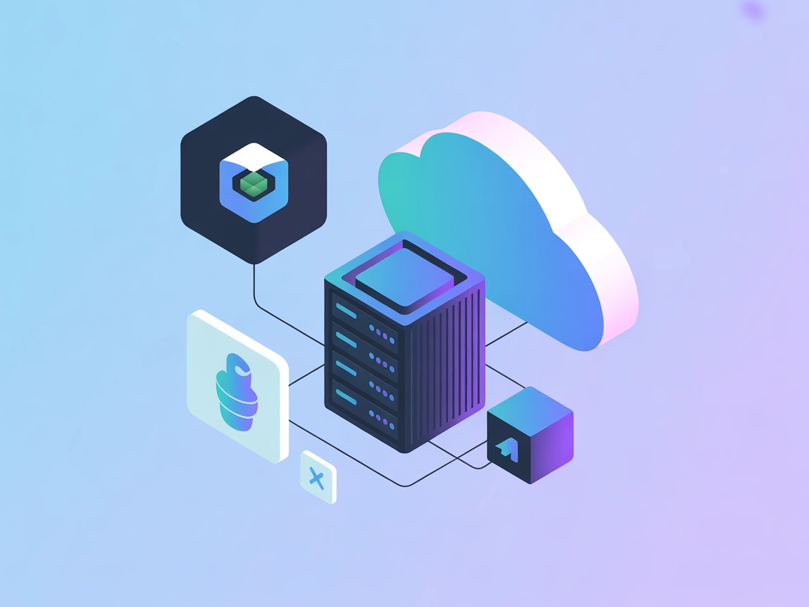Minimalistická ilustrace s Node.js, Dockerem, serverem a cloudovými ikonami