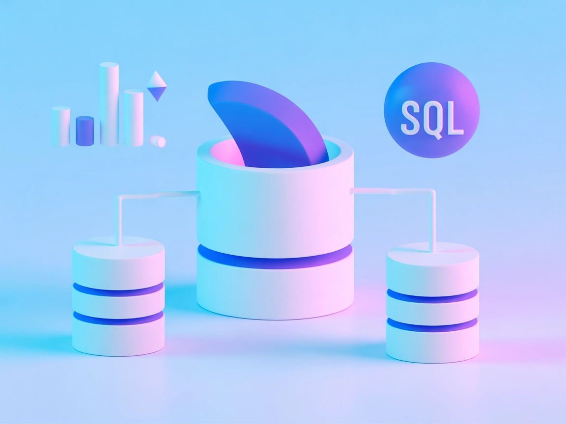 SQLクエリと分析を表すミニマリストベクター画像