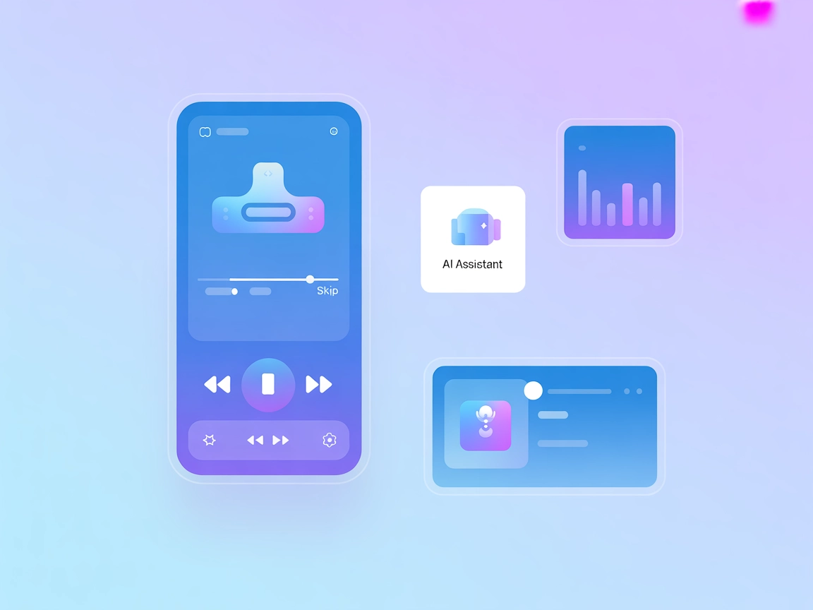 Minimalistické ovládání Spotify a symboly AI