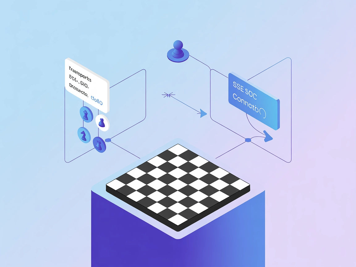 Minimalist illustration of SSE and stdio transports with chess and connection icons
