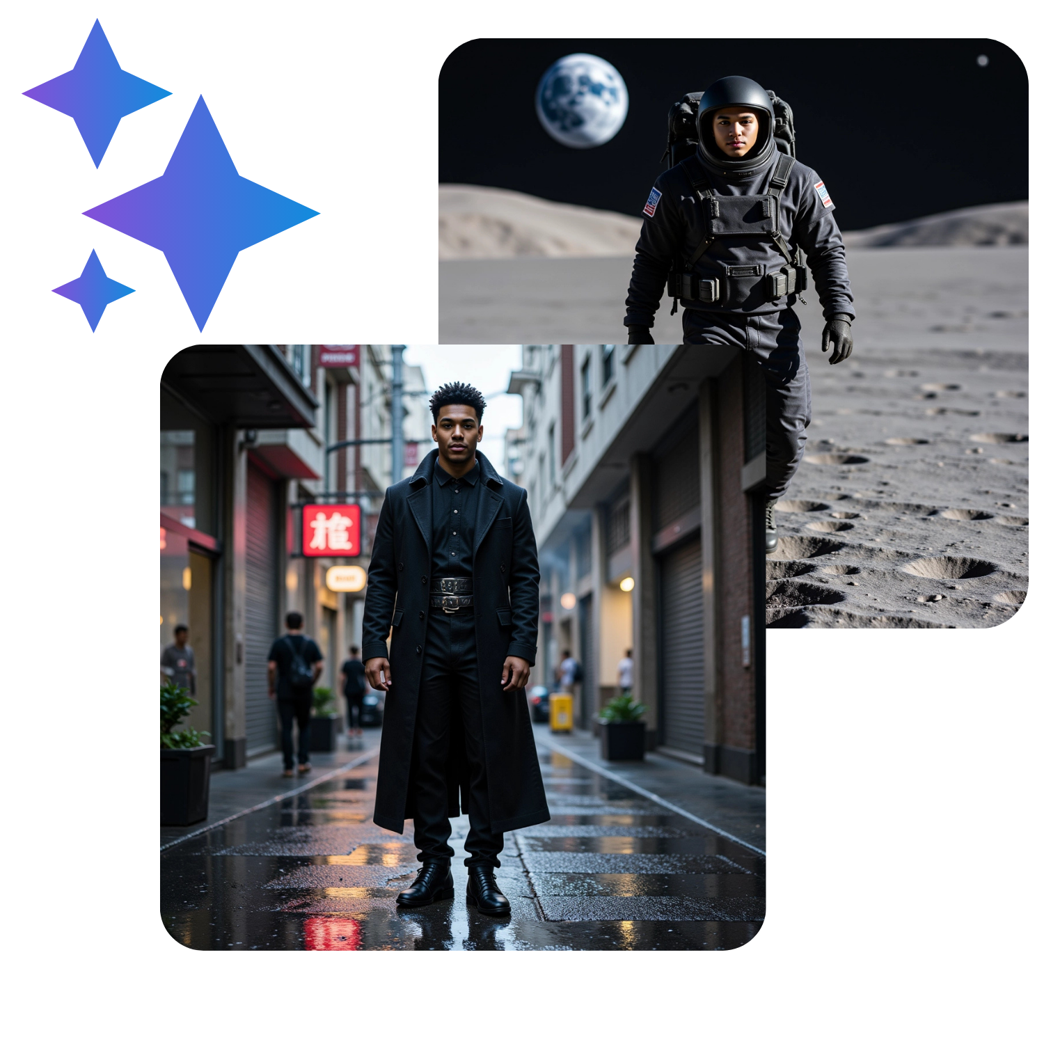 Beispielfotos, die mit den Fotos von Marcus generiert wurden