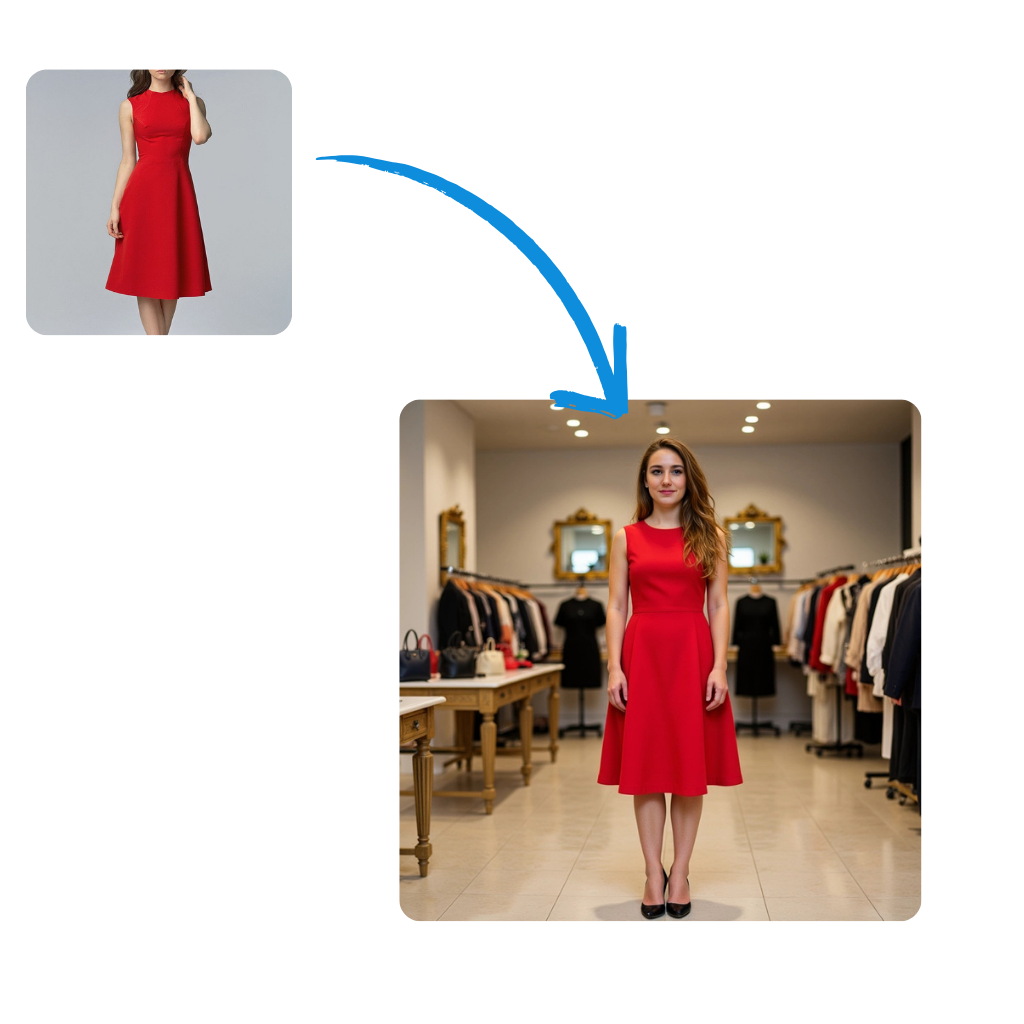 Beispiel für die Generierung von Outfits mit Photomatic